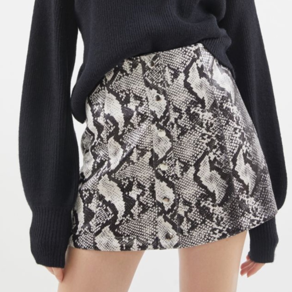 Urban Outfitters Snake Skin Button Skirt